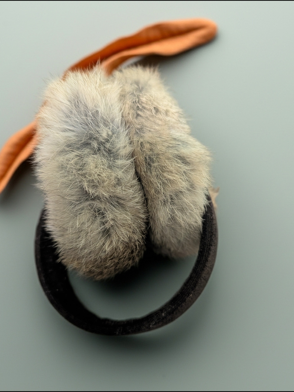 Surell Rabbit Fur Earmuffs with Velvet Band - Picture 4 of 6